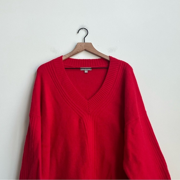 J.Crew XXL Relaxed V-Neck Sweater Supersoft Yarn Candy Apple Merino Alpaca - Picture 3 of 12